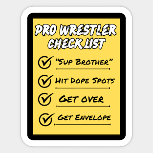 Pro Wrestler Check List Sticker